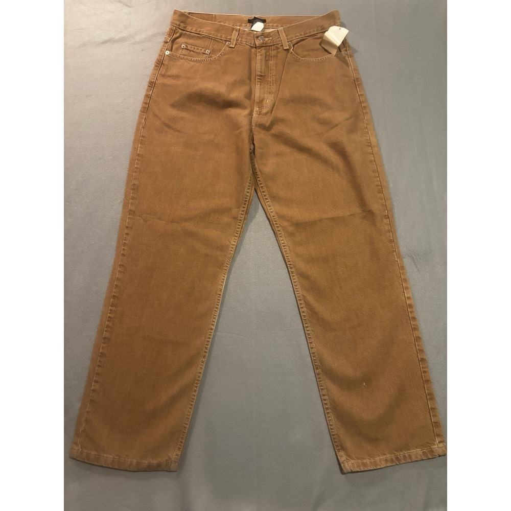 ALANIZ Denim Wear Mens 34x30 Brown Denim Jeans NEW Workwear Cotton Distressed